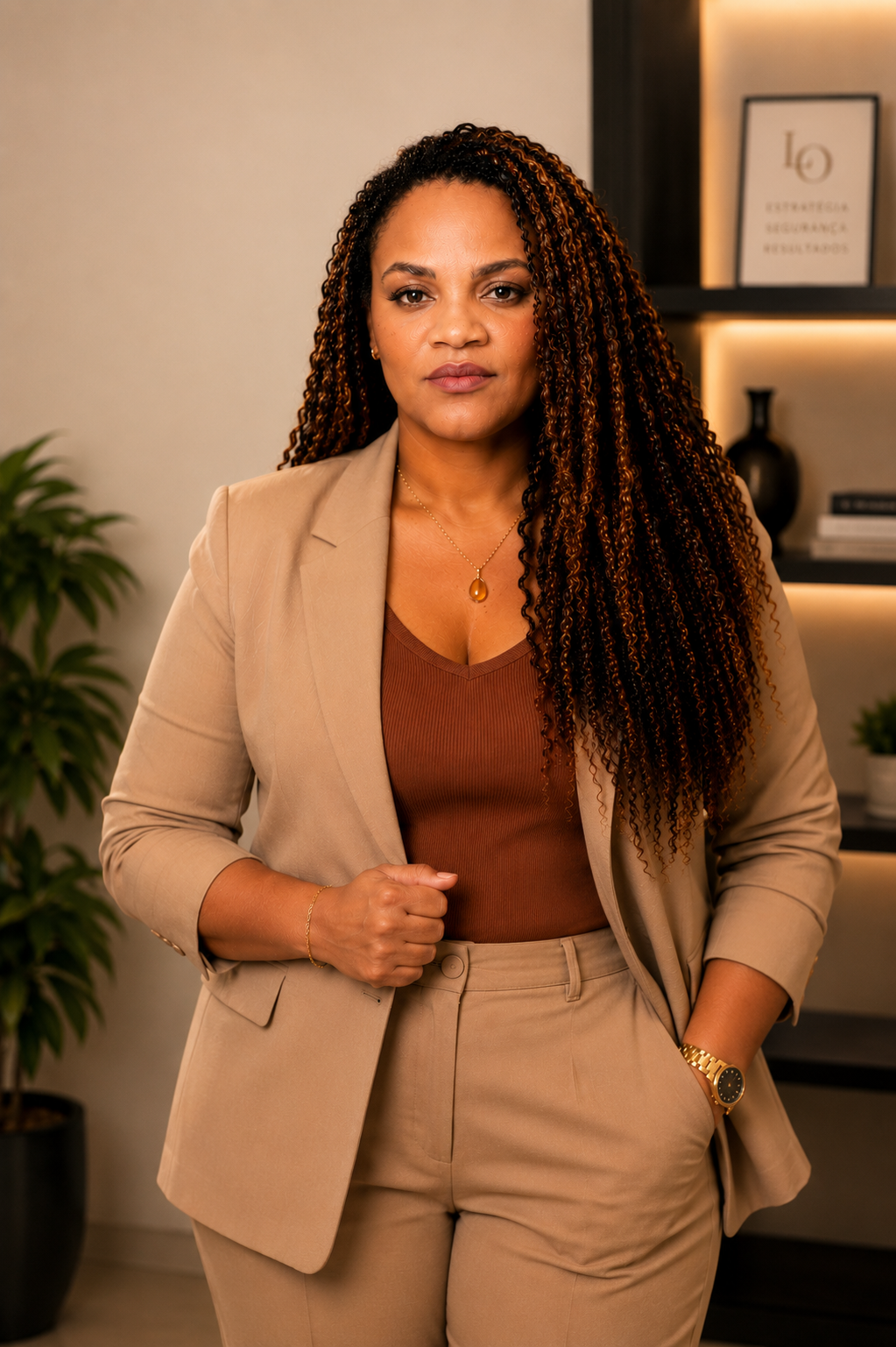 Luciana Oliveira em seu escritório